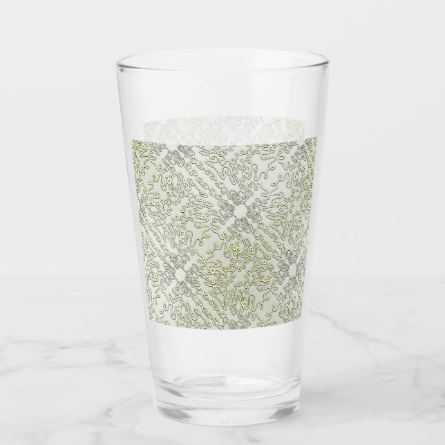 Elegantes Kritzelmuster in Gold & Silber Glas (Vorderseite)