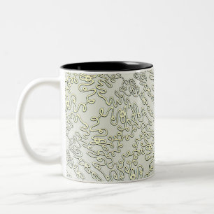 Elegantes Kritzelmuster in Silber & Gold Zweifarbige Tasse