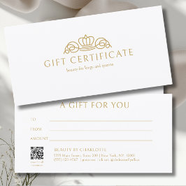 Elegantes Kronensalon Weißes Geschenkgutschein