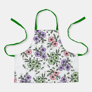 Elegantes Küchenschürzenmuster mit Blumen und leuc Schürze