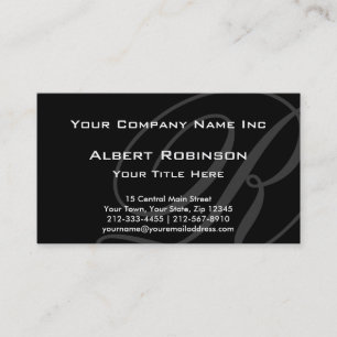 Elegantes kundenspezifisches Monogramm-Grau auf Visitenkarte