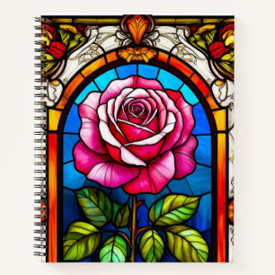 Elegantes Kunstgewerbe einer dynamischen Rose Notizbuch