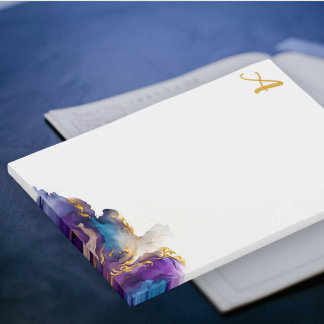 Elegantes künstlerisches goldenes Tintenmonogramm Post-it Klebezettel