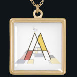 Elegantes, künstlerisches Monogramm. Buchstabe A Vergoldete Kette<br><div class="desc">Elegantes, lustiges künstlerisches Monogramm. Hier ist der Buchstabe A. Der lustige Vogel sitzt auf dem Brief, in der Linie des Modernismus und der kunstvollen Farbgestaltung. Das künstlerische Feld unter dem Buchstaben. Einzigartige, einmalige Halskette für Frauen. Sie können einen anderen Produktstil wählen. Sie können dieses Design auf ein anderes Produkt Ihrer...</div>