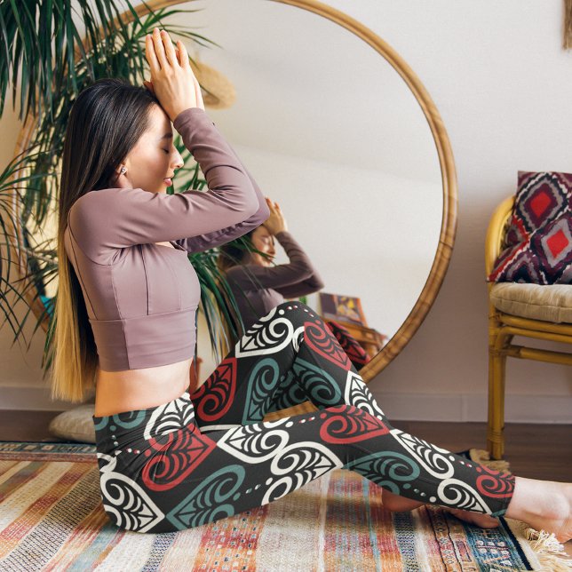 Elegantes künstlerisches, schwarz-weißes Muster Leggings (Von Creator hochgeladen)