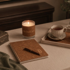 Elegantes Kupfer-Blumen-Monogramm-Spiralnotizbuch Notizbuch