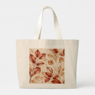 Elegantes Kupfer-Gold-Herbstlaub-Blumenmuster Jumbo Stoffbeutel