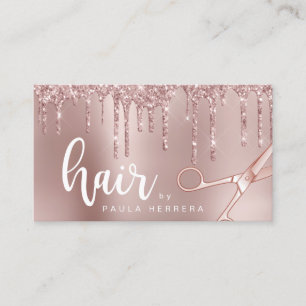 Elegantes Kupfergold-Rose-Glitzer-Tropfen-Haarstyl Visitenkarte
