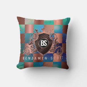 Elegantes Kupfermonogramm-Kissen Kissen