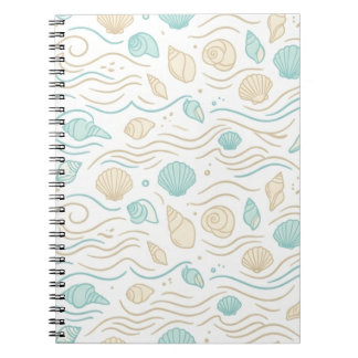 Elegantes Küsten-Muscheln Pastell-Muster Notizbuch Notizblock