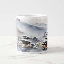 Elegantes Kyoto im Winter Wasserfarben Kunst - Tas Jumbo-Tasse