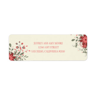 Elegantes Label mit floraler Rücksendeadresse