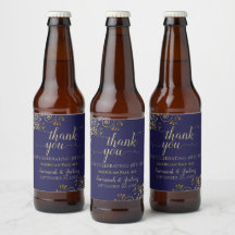 Elegantes Lacy Gold auf Navy Blue Wedding Vielen D