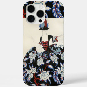 ELEGANTES LADY FLORAL DRUCK MIT SCHWARZ-WEISSEN BL iPhone 16 PRO MAX HÜLLE