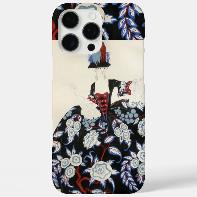 ELEGANTES LADY FLORAL DRUCK MIT SCHWARZ-WEISSEN BL Case-Mate iPhone HÜLLE (Rückseite)