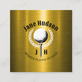 Elegantes Ladys Golf Monogram Design Quadratische Visitenkarte