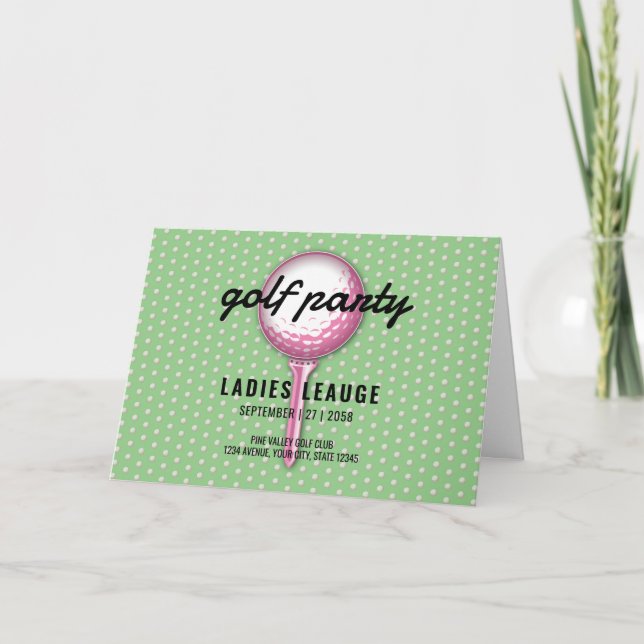 Elegantes Ladys Golf Party Design Einladung (Vorderseite)