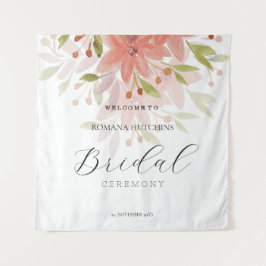 Elegantes Land Floral Wasserfarbe Handgestrichen Wandteppich