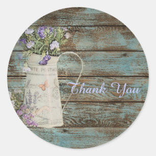 elegantes Land Lavendel vintage danke Runder Aufkleber