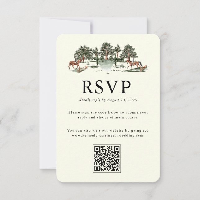 Elegantes Landgut | Ranch-Antwortkarte RSVP Karte (Vorderseite)