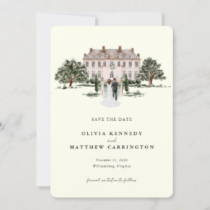 Elegantes Landgut   Ranch-Foto Save the Date Einladung