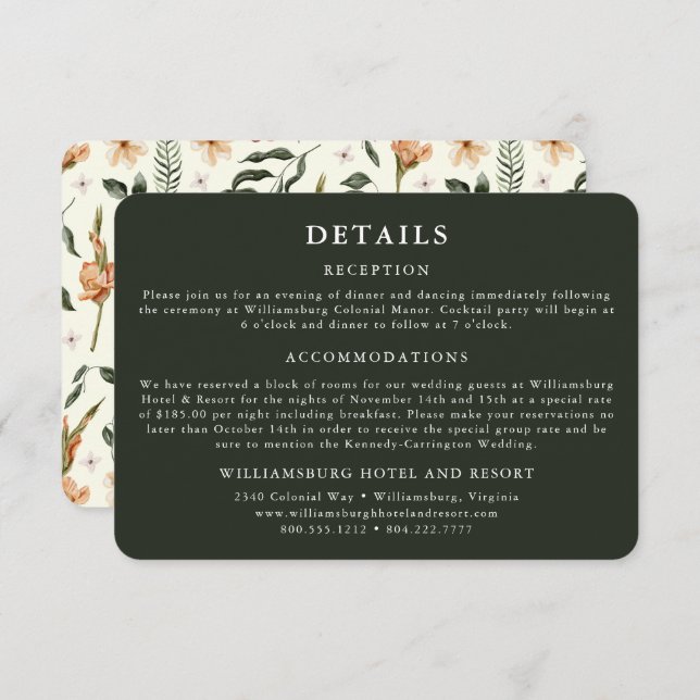 Elegantes Landgut | Ranch Green Enclosure Card Begleitkarte (Vorne/Hinten)