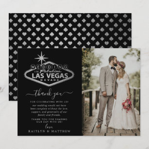 Elegantes Las Vegas Hochzeit in Urlaubsort Foto Dankeskarte