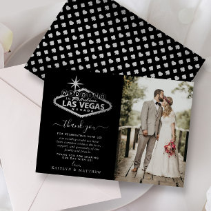 Elegantes Las Vegas Hochzeit in Urlaubsort Foto Dankeskarte