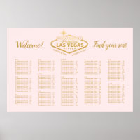 Elegantes Las Vegas Hochzeit Pink Gold Seating Cha