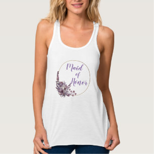 Elegantes Lavendel-Blumen Brautjungfer Tank Top