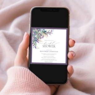 Elegantes Lavendel-Brautparty Einladung