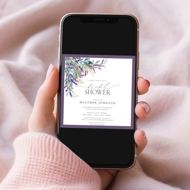 Elegantes Lavendel-Brautparty Einladung (Von Creator hochgeladen)