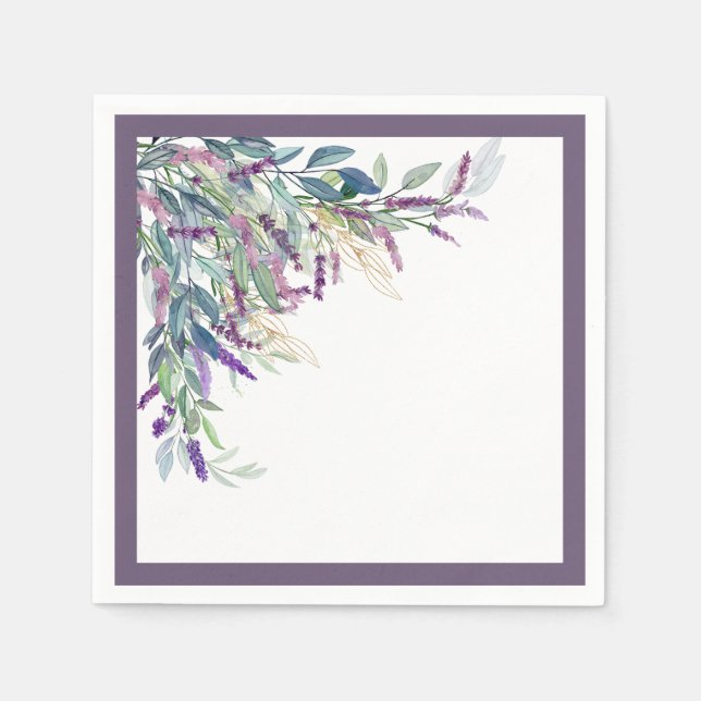 Elegantes Lavendel-Brautparty Serviette (Vorderseite)