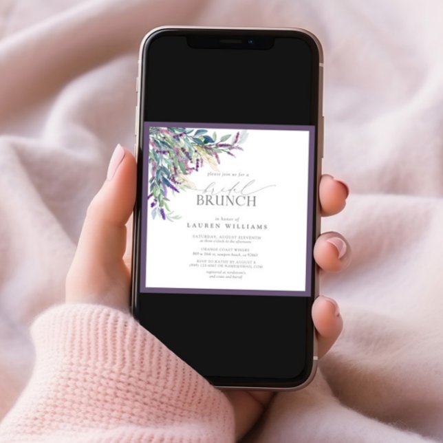 Elegantes Lavendel Floral Bridal Brunch Einladung (Von Creator hochgeladen)