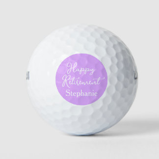 Elegantes Lavendel Glücklicher Ruhestand Party Golfball