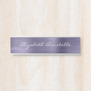 Elegantes Lavendel-Metall-Handschrift-Schild Türschild