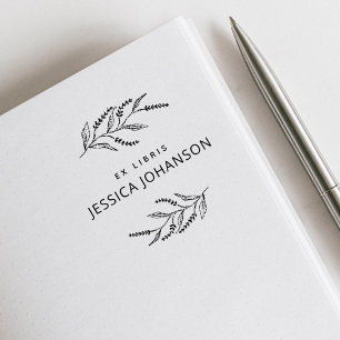 Elegantes Lavendel Modernes Buch Ex Libris Gummistempel