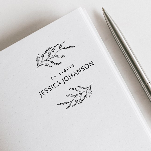 Elegantes Lavendel Modernes Buch Ex Libris Gummistempel (Von Creator hochgeladen)