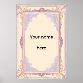 Elegantes Lavendel-Ornament-Rahmen-Poster im Vinta Poster