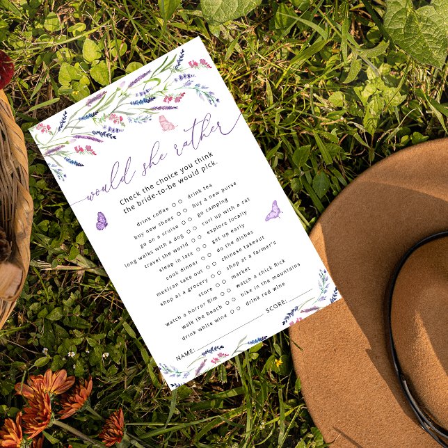 Elegantes Lavender Brautparty Game (Von Creator hochgeladen)