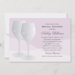 Elegantes Lavender Cheers Weingläser Brautparty Einladung