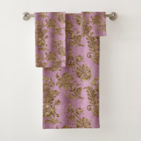 Elegantes Lavender Damask Hübsches Bad