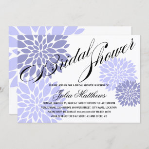 Elegantes Lavender Floral Burst Script-Brautparty Einladung