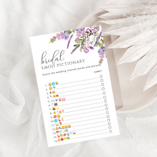 Elegantes Lavender Floral Emoji Pictionary Game
