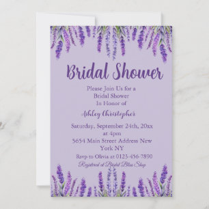 Elegantes Lavender Lila Brautparty Einladung
