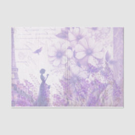 Elegantes lavender Wasserfarben-Blumenpapier Seidenpapier