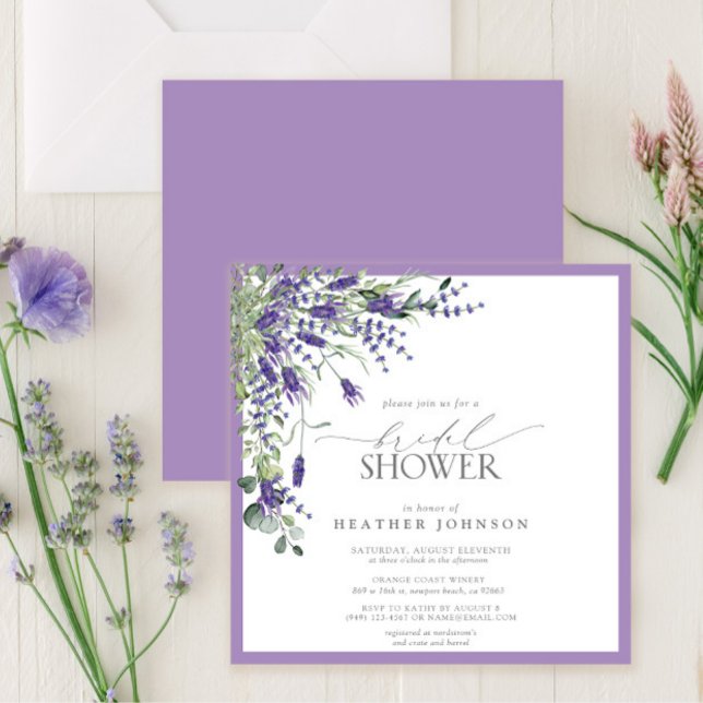 Elegantes Lavender Watercolor Brautparty Einladung (Von Creator hochgeladen)