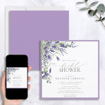 Elegantes Lavender Watercolor Brautparty Einladung<br><div class="desc">Unser Bestseller Zazzle Brautdusche Einladungen gerade ein schönes Upgrade got! Ankündigung unserer neuen Elegant Lavender Watercolor Bridal Dusche Einladung mit Aquarelllavender und Eukalyptusgrün. Eine kleine, wunderschöne Einladung, um zu beeindrucken, und Set den Ton für ein phantastisches Brautparty. Klassische Eleganz mit moderner Drehung, handgeschriebene Kalligraphie und elegante Serifentypografie. Wir haben Schritte...</div>