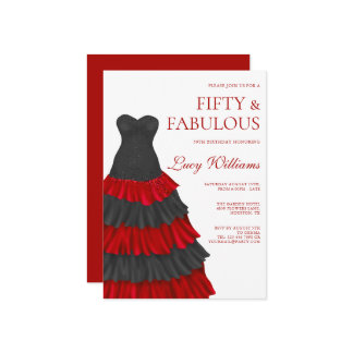 Elegantes Layered Dress, 50. & Fabulous Geburtstag Einladung