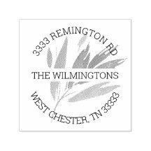 Elegantes Leaf Artistic Round Rücksendeadresse